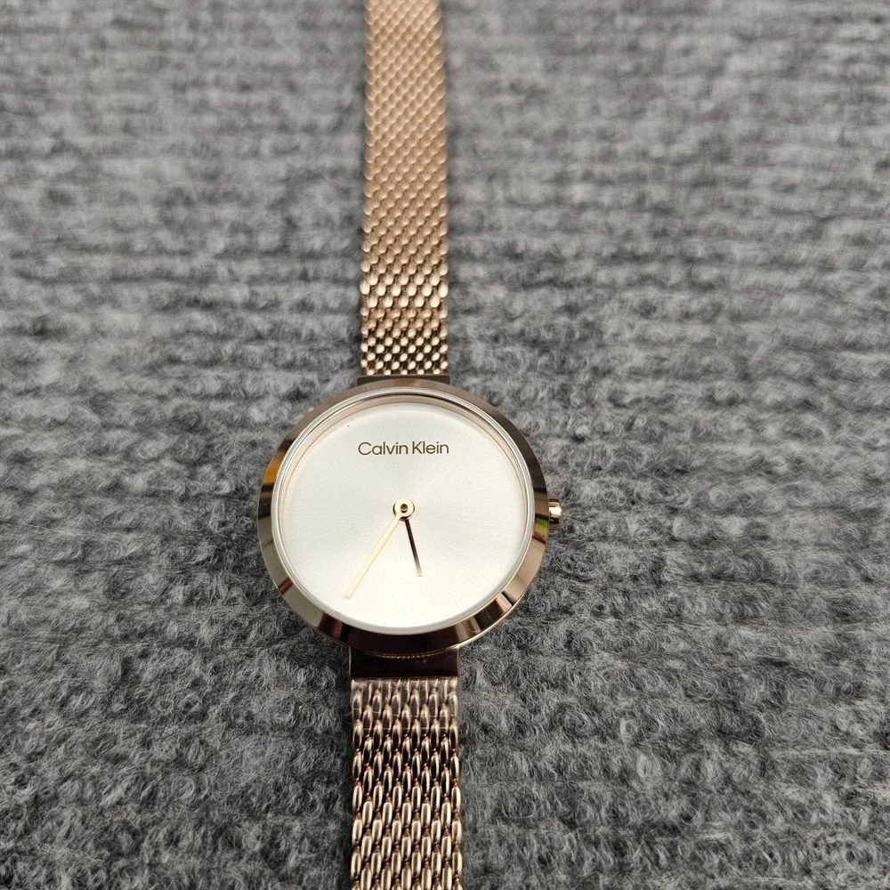 Calvin‎ Klein Women Watch Minimalistic Mesh Bracelet Rose Gold 28mm 25200083